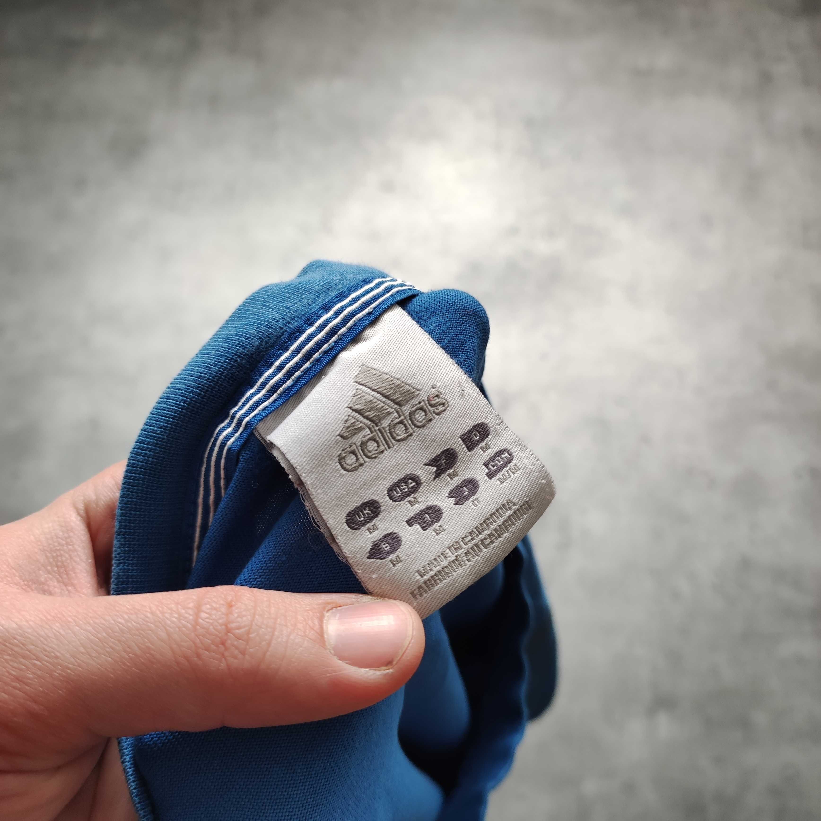 MĘSKA Koszulka Bawełna Casual Codzienna Duże Logo Adidas Granatowa