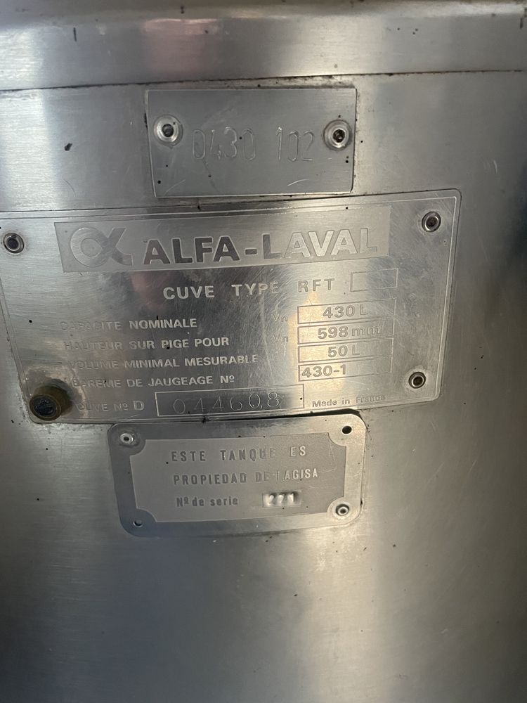 Schładzalnik  do mleka chłodnia alfa laval 430l