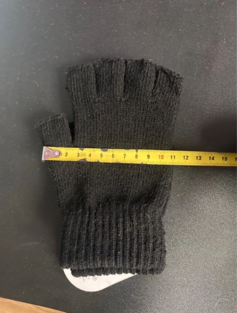 Rękawiczki bawełniane czarne bez palców nowe