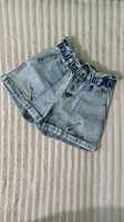 Женские шорты джинсовые, трикотажные, высокая посадка