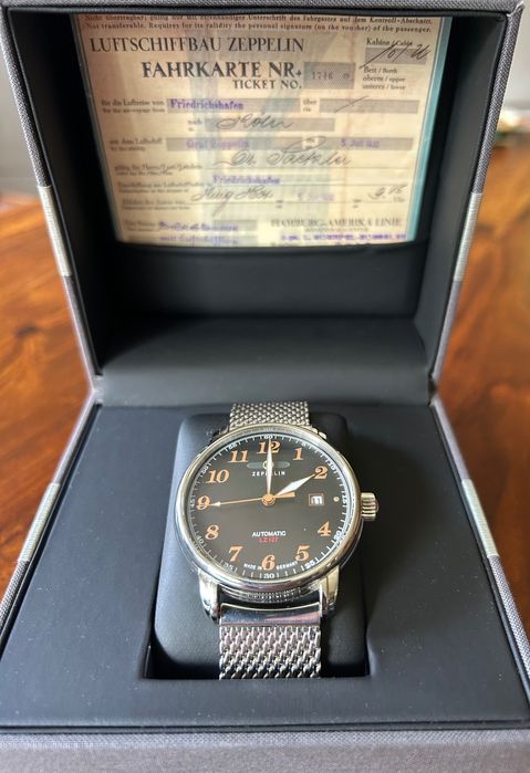 Zegarek męski automat Zeppelin LZ 127 mesh super stan