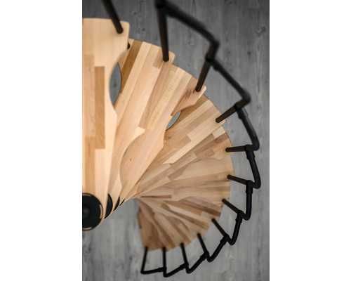 Schody spiralne Pertura Nox buk lite Ø 140 cm czarne 11 stopni