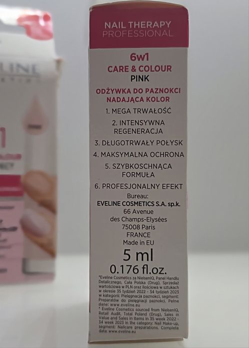 Eveline odżywka do paznokci nadająca kolor 6w1 Pink 5ml
