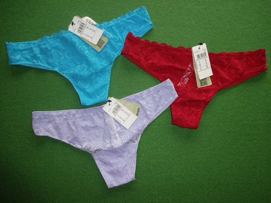 3x INTIMISSIMI okazja niebieskie fioletowe czerwone majtki stringi M
