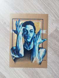 Prince rysunek, portret wykonany kredkami plakat obrazek