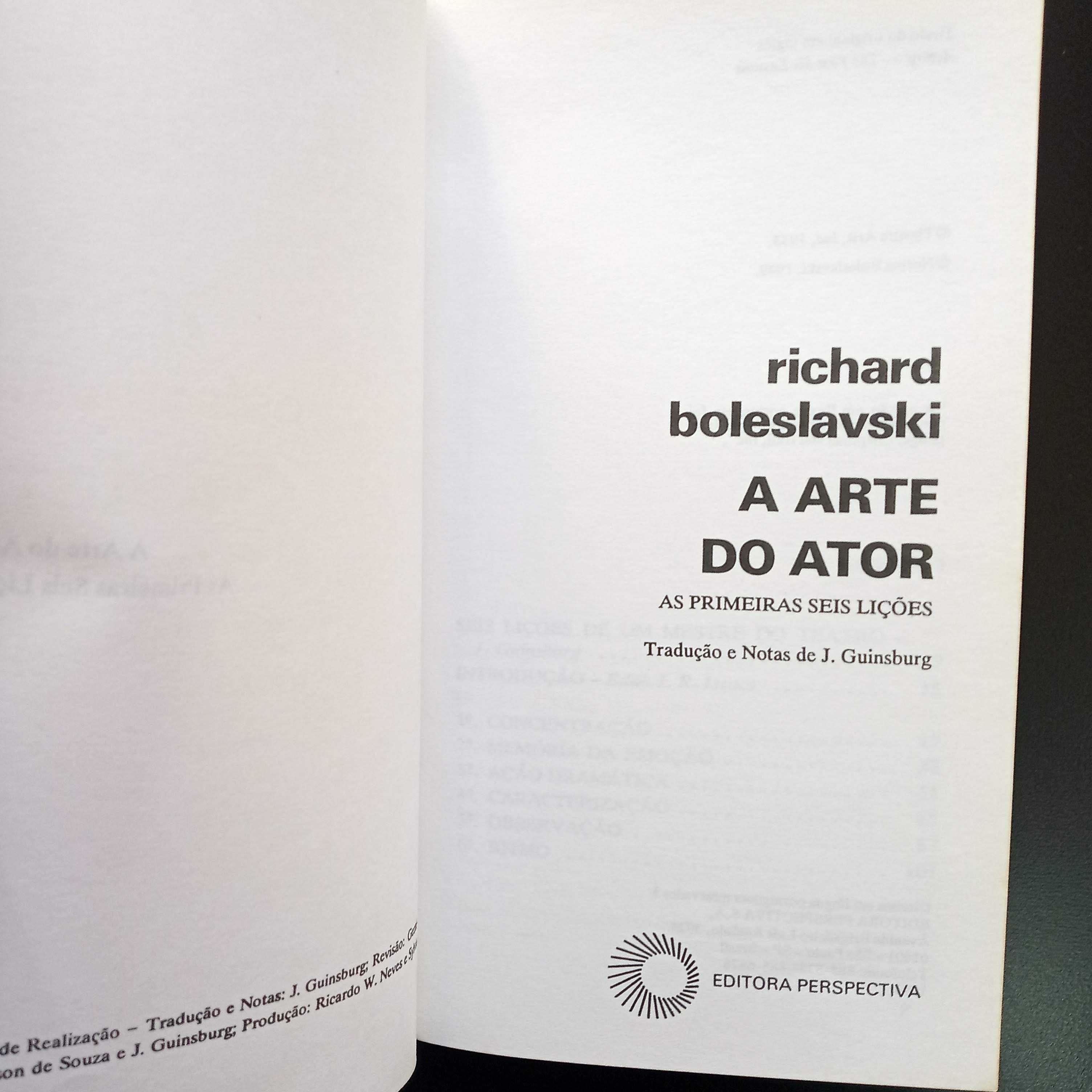 A Arte do Ator - As Primeiras Seis Lições de Richard Boleslavski