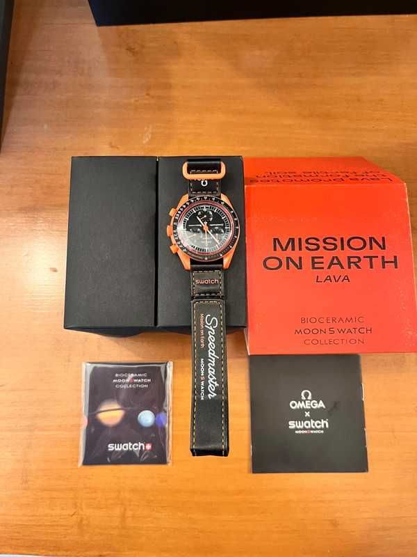Omega x Swatch SO33O100 Lava - Nowoczesna Funkcjonalność Wytrzymałość