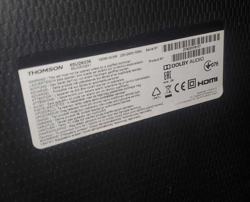 Thomson 4К 65'смарт тв , з Німеччини