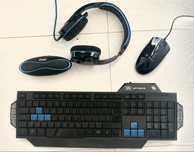 Pack Gaming:  Auscultadores + Teclado + Rato