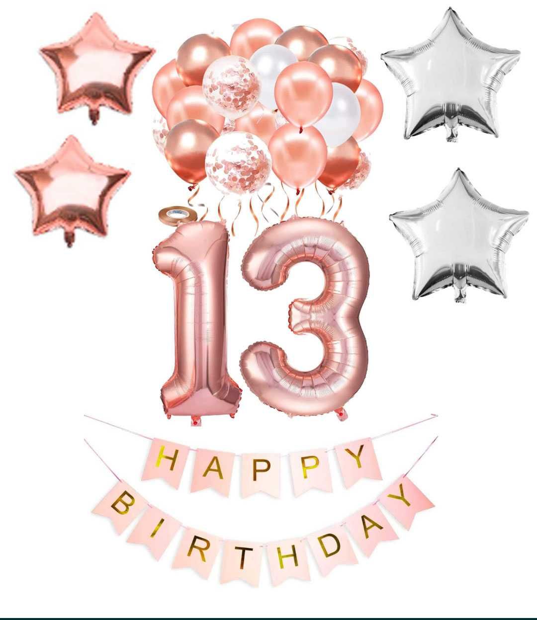 Zestaw balonów na urodziny "13"