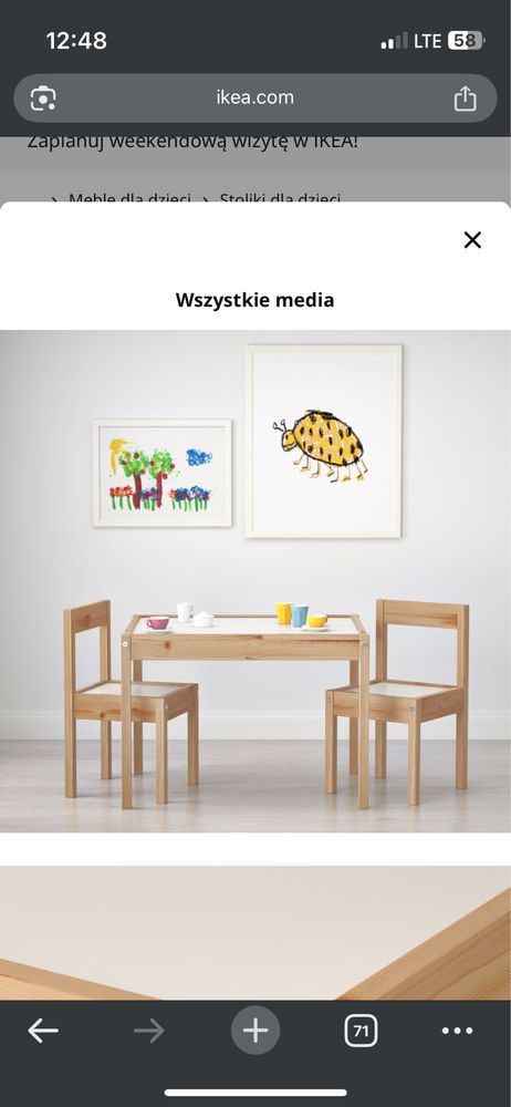 Stolik ikea dla dzieci