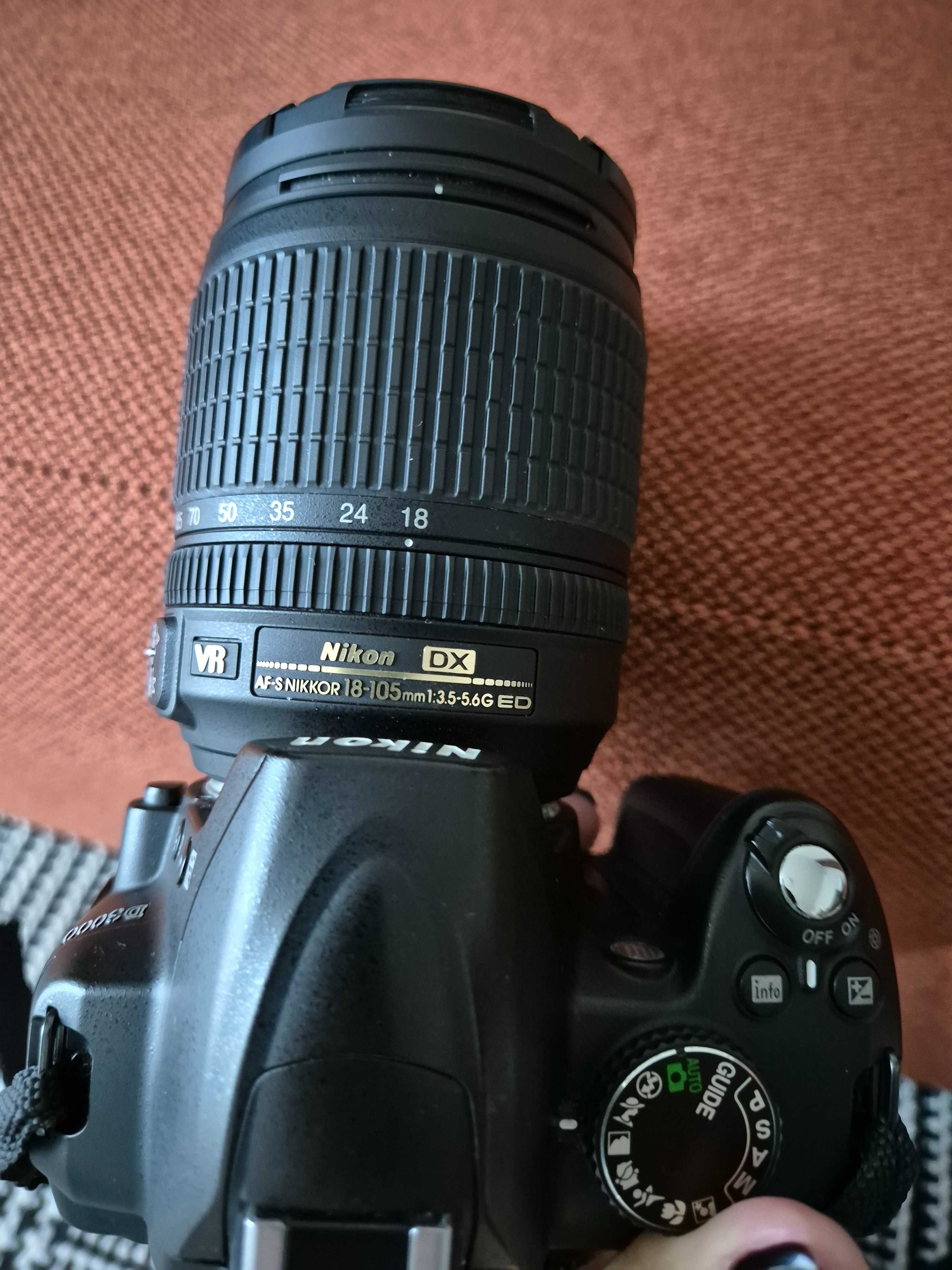 Nikon D3000 + lente Nikon 18-105mm