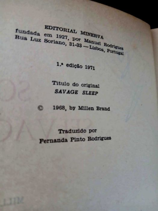 "Sono selvagem", 1971, 1ª edição
