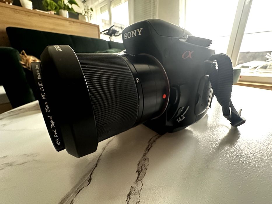 Aparat Sony a350 + ładowarka + karta pamięci + torba