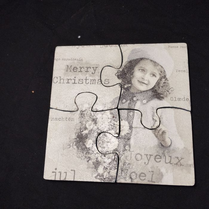 Podkladka na kubek, puzzle, Boże Narodzenie, rękodzieło
