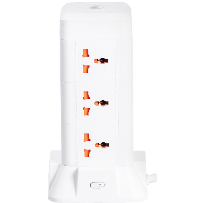 Мережевий фільтр-подовжувач TOWER 9 розеток LED-лампа