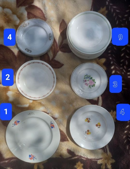 Тарелка фаянс, много тарелок Буды