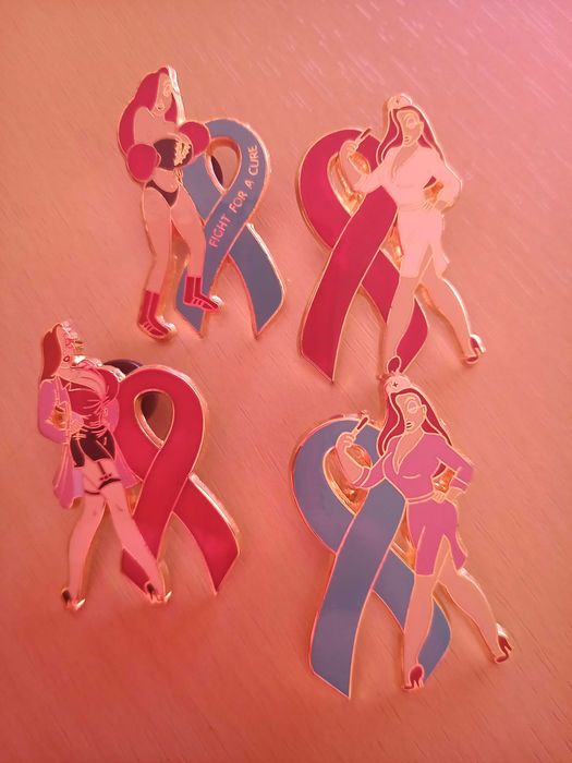 7 Pins da Disney Laços de Apoio ao Cancro