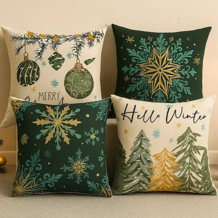 4 szt. welurowe poszewki świąteczne na Boże Narodzenie