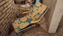 Leżak plażowy krzesło turystyczne PRL Vintage Retro
