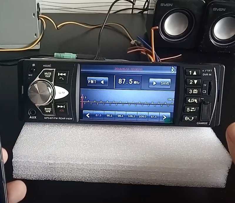 Автомагнітола з дисплеєм та пультом на руль блютуз usb microsd коротка