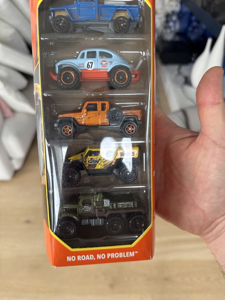 Matchbox 5-pack Vw Beetle 4x4 GULF Gladiator Willy Hot Wheels terenowe