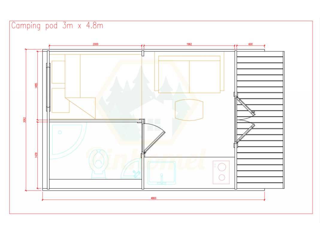 POD 3 x 5.9m com WC – 44mm