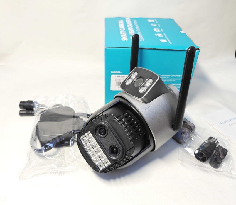 ONVIF Уличная WiFi PTZ поворотная камера zoom 10-x 15МПикс 2,4+5ГГц