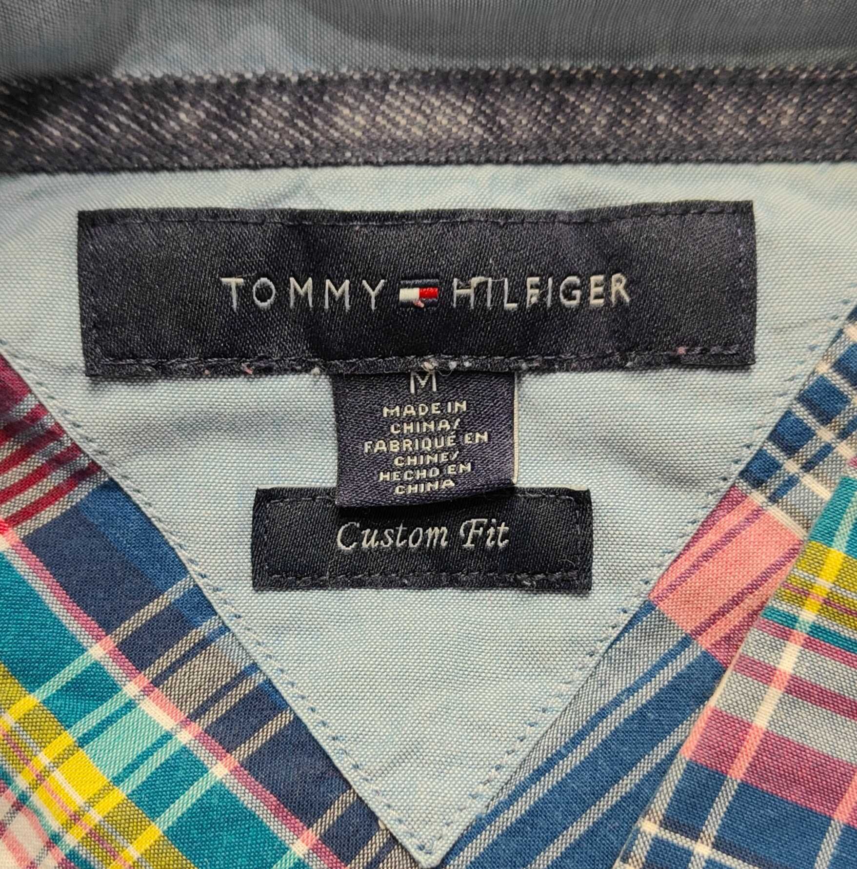 Wr) TOMMY HILFIGER męska koszula kratka długi rękaw Roz.M