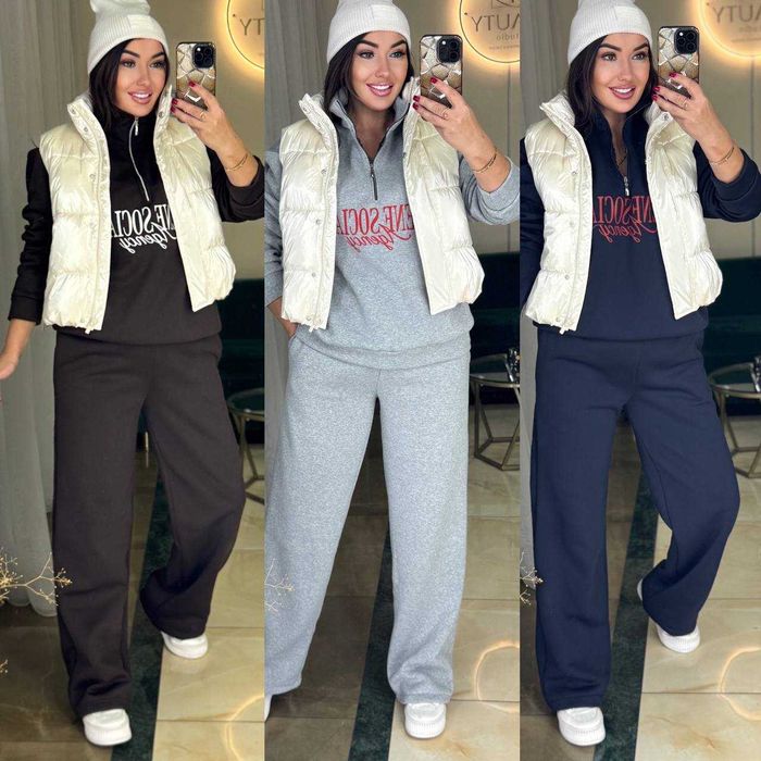 Жіночий костюм фліс штани прямі | женский костюм теплый модель 1118