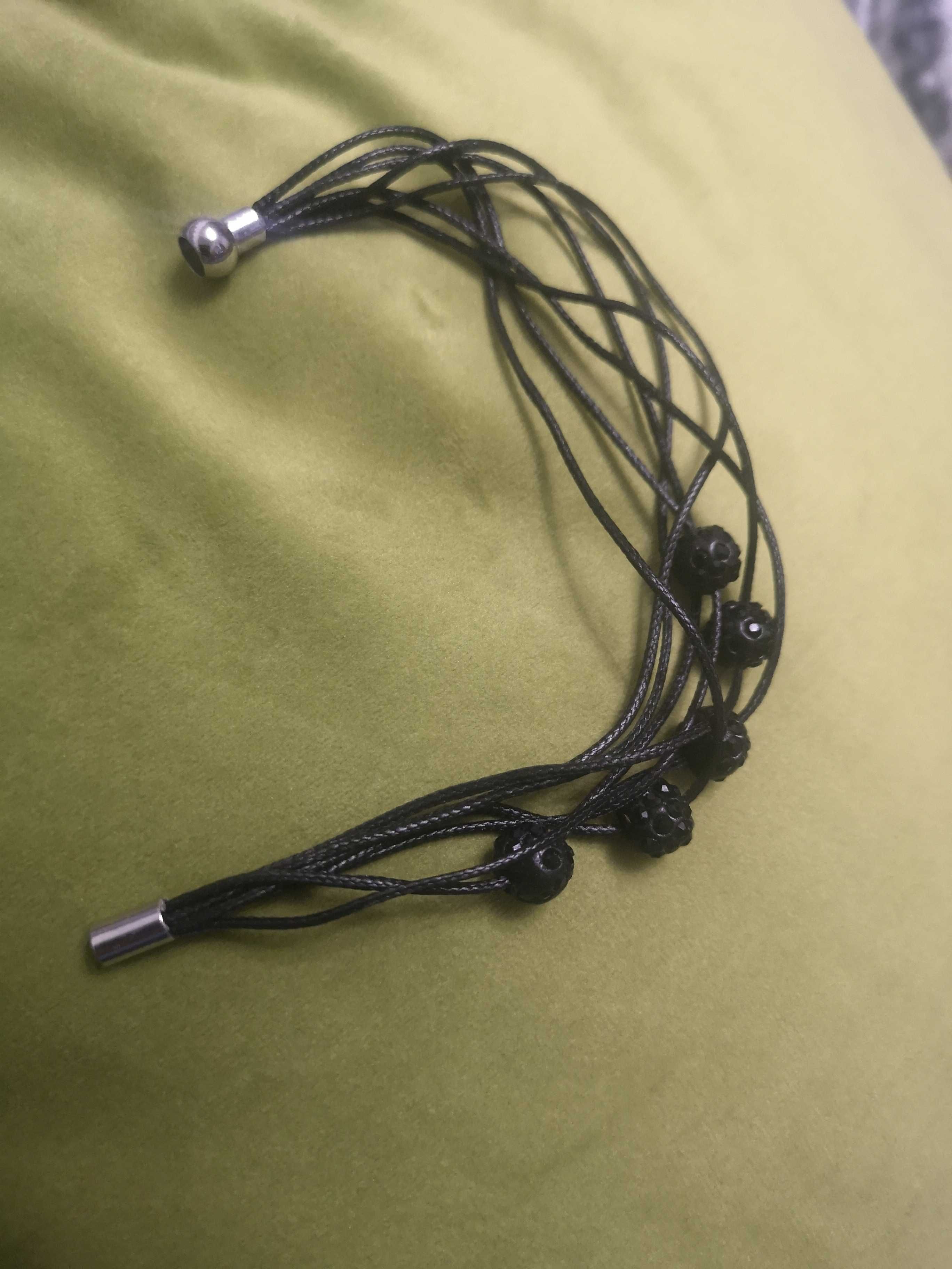 Bransoletka z czarnymi kulkami Shamballa