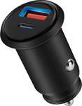 Ładowarka samochodowa USB C z 2 portami - USB C (PD) / A (QC) 38 W