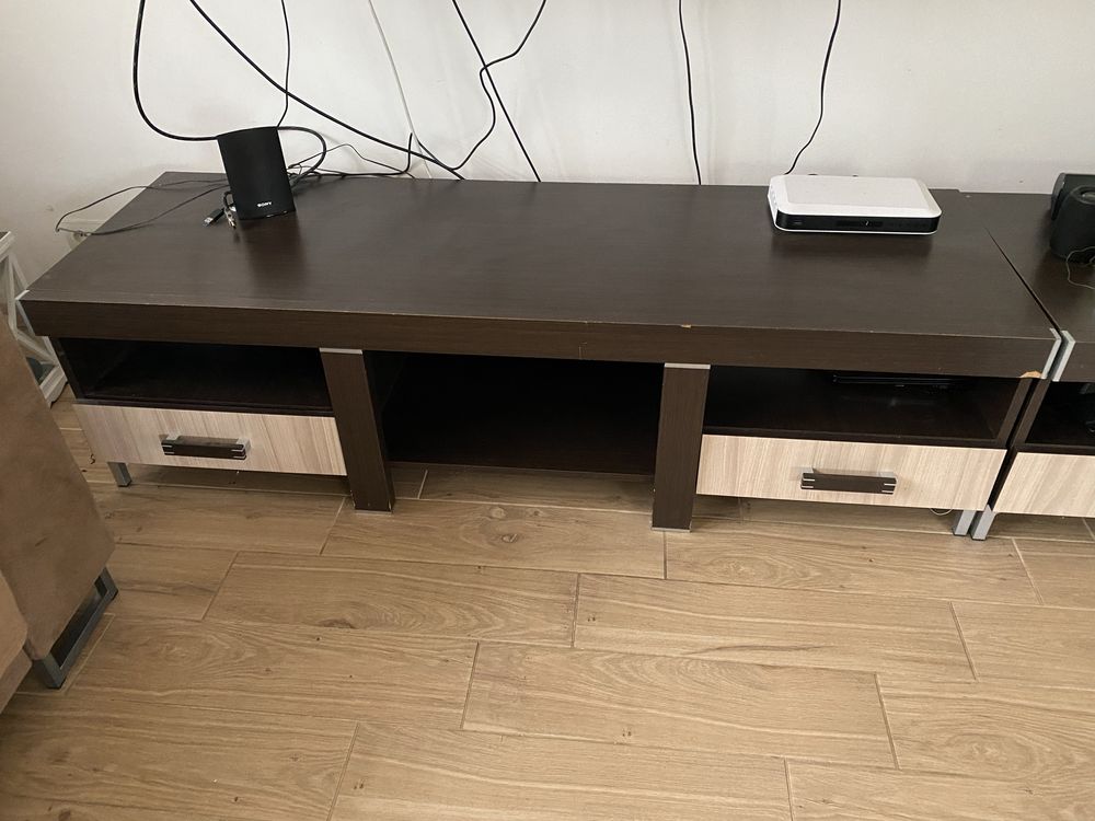 Szafka komoda RTV 120 cm wenge-dąb sonoma plus rtv 160 cm