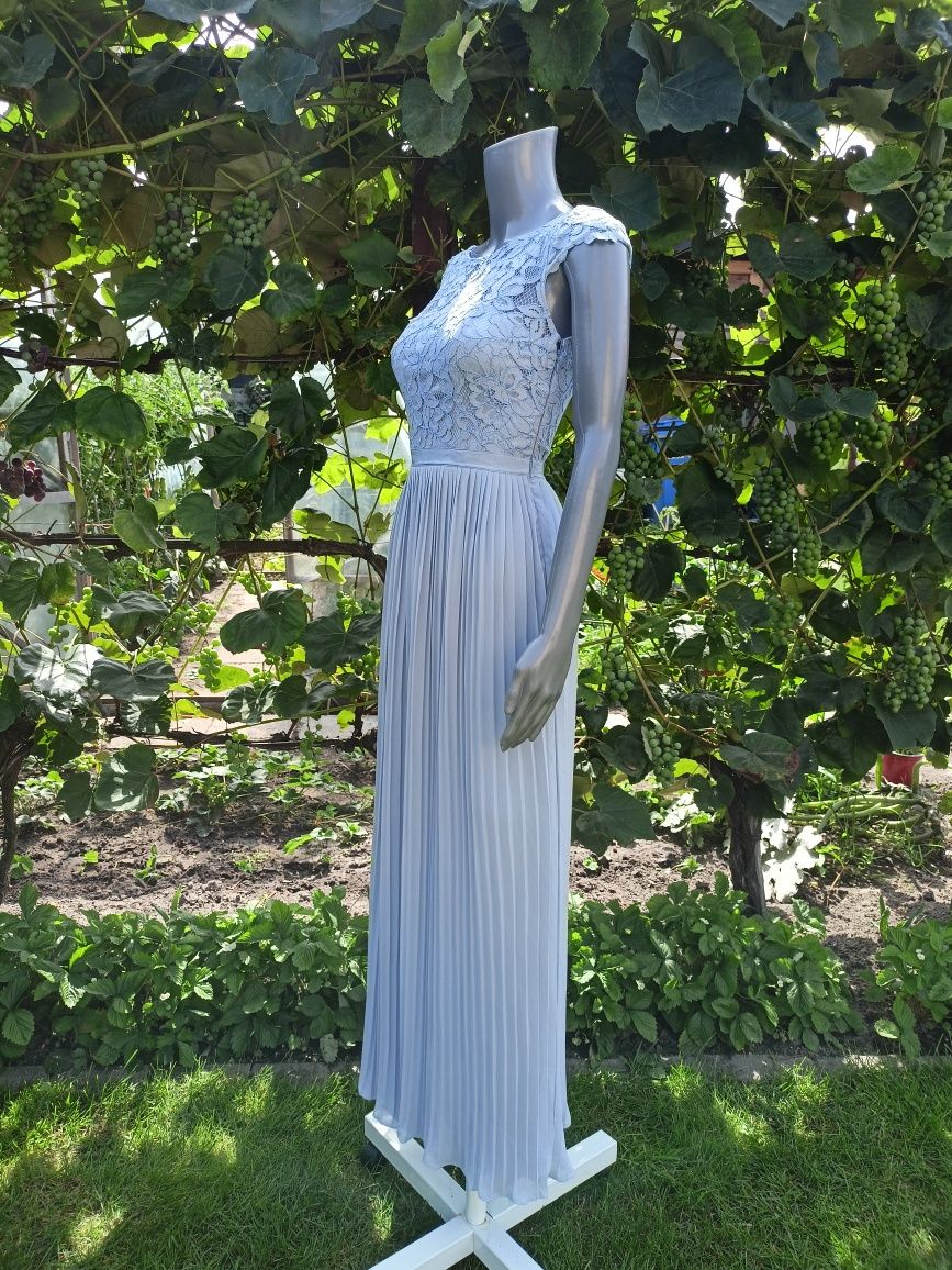Sukienka maxi niebieska H&M HM 34 XS