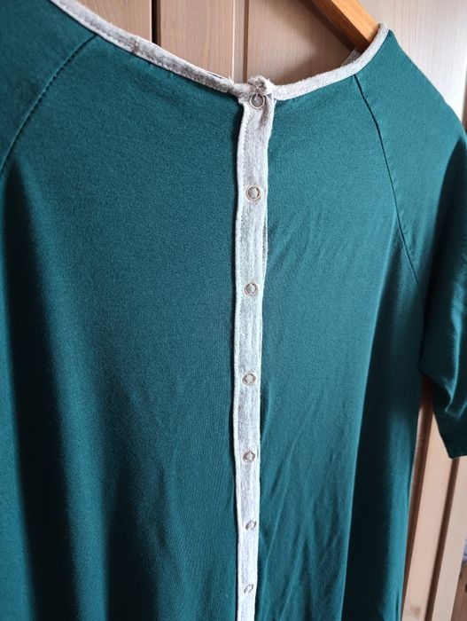 Zielona koszula do porodu do karmienia