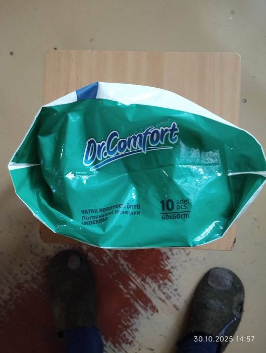 Одноразові гігієнічні пелюшки Dr Comfort 60x60 ,  10 шт.