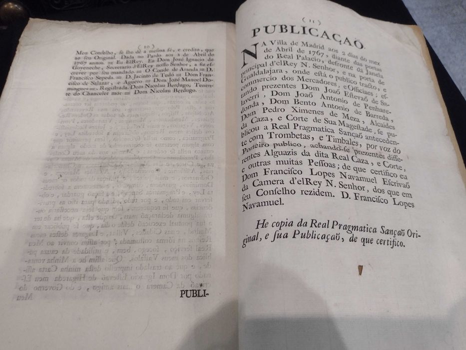 Pragmatica Sanção de S. Magestade Catholica com força de Ley 1767