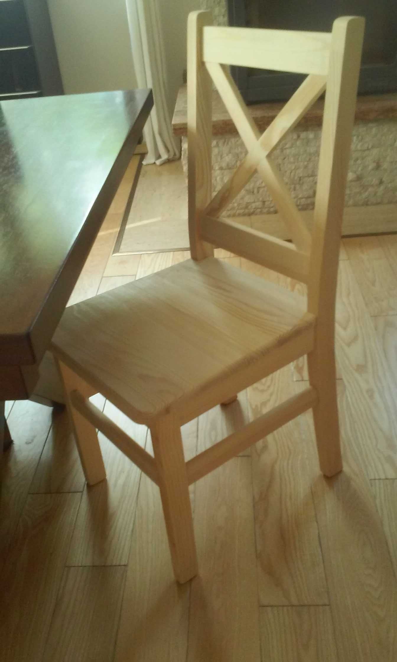 FOTEL Krzesło taboret krzesła drewniane i taborety sosnowe KRZYŻAK
