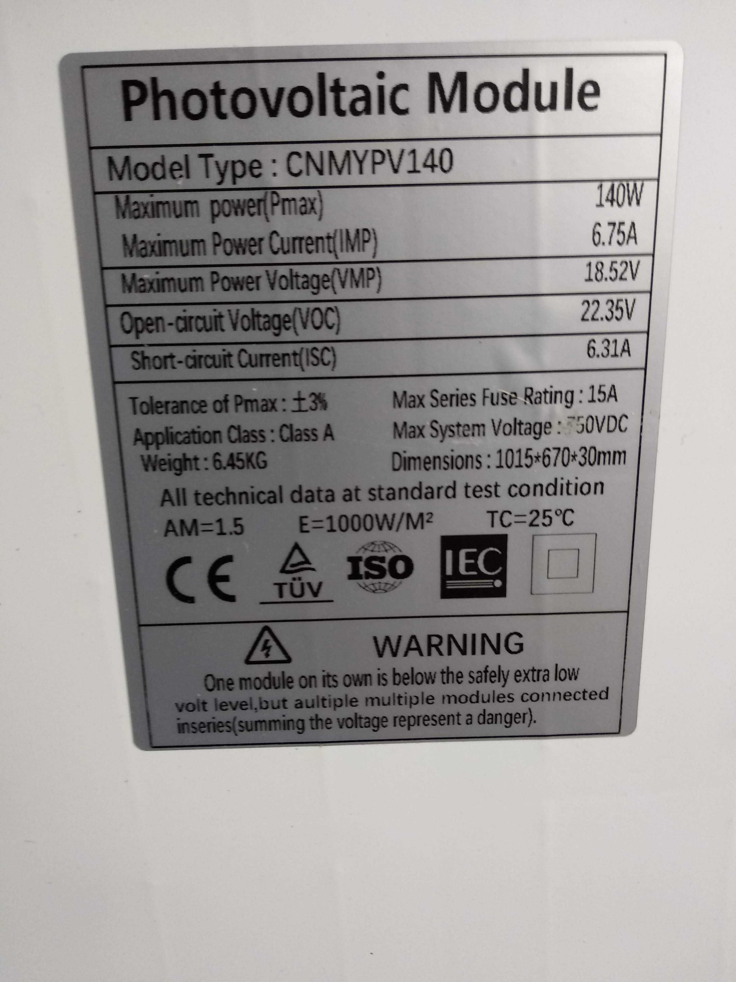 [NOVO] Kit/Conjunto Sistema Fotovoltaico [140W] Monoclistalino