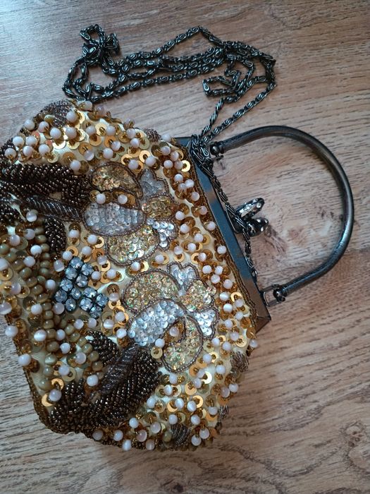 Luksusowa koktajlowa mała torebka wieczorowa  wizytowa weselna bankiet