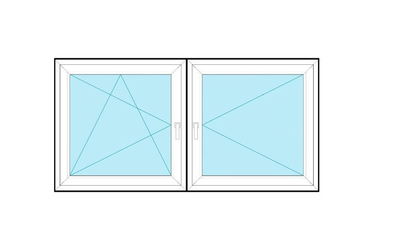 Okno PCV 1765 x 1435 70mm 6-komorowe 2-szybowe dwu-kwaterowe 180x150