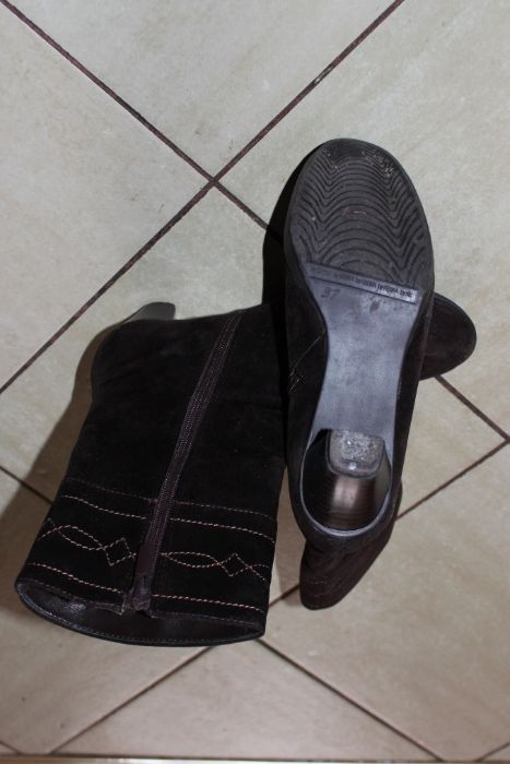 Botki damskie / kozaki jak nowe rozmiar 37 brązowe przejściowe