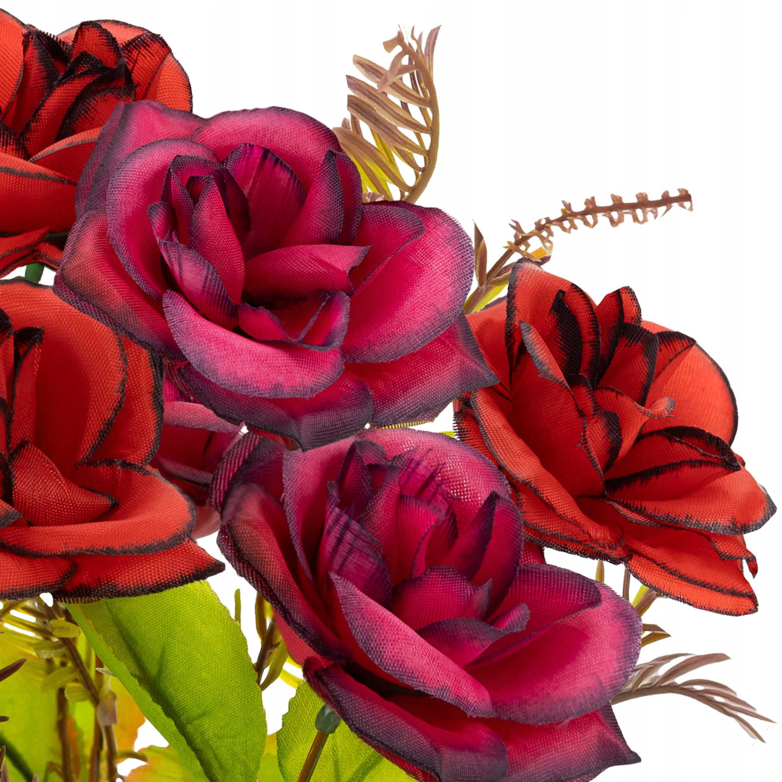 Kwiaty sztuczne RÓŻA w doniczce bukiet ozdoba