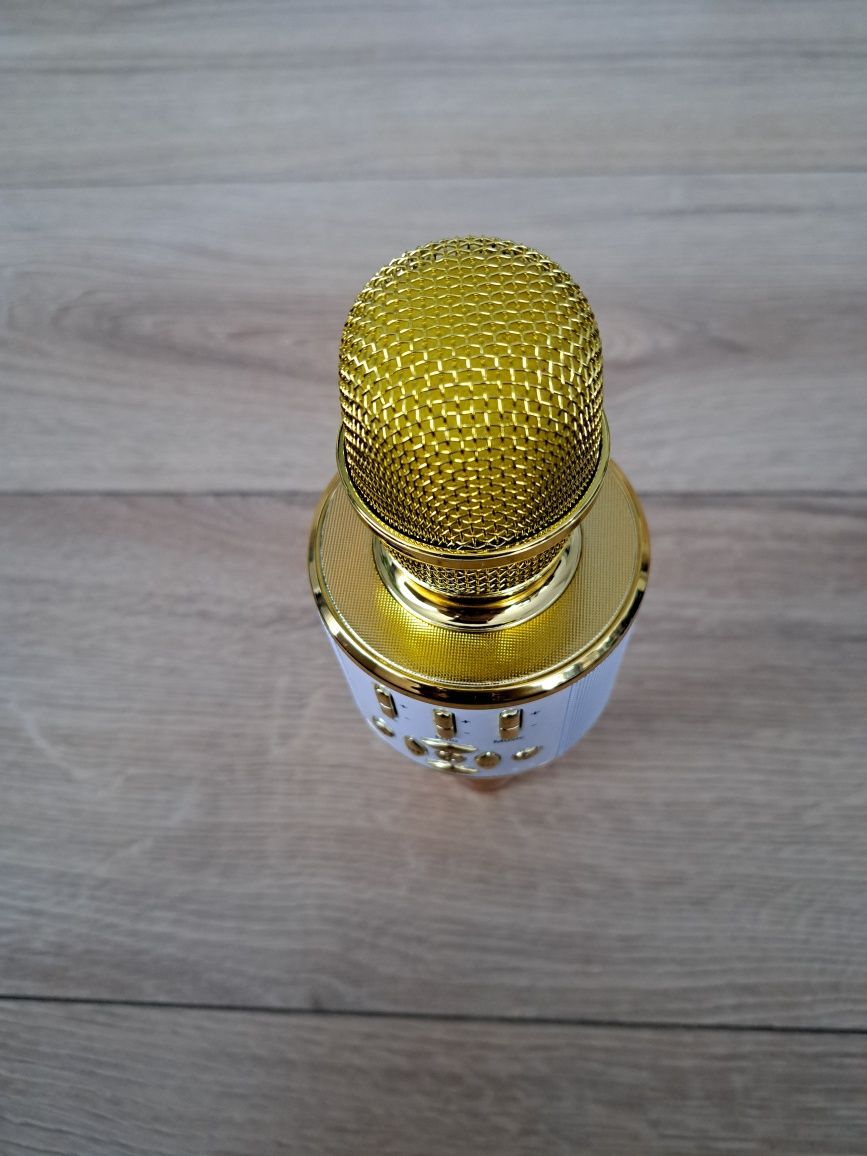 Mikrofon do karaoke Bluetooth Ankuka z funkcją nagrywania złoty