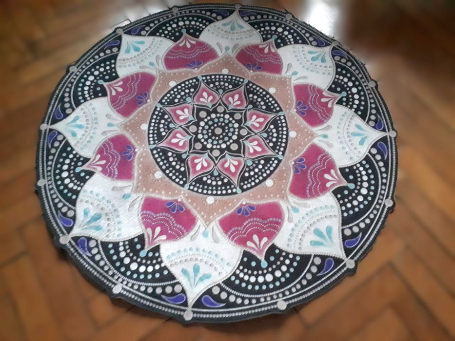 dywanik okrągły indyjski wzór