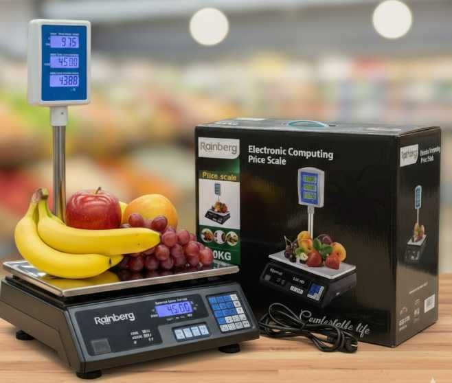 Торгові ваги Rainberg  з стійкою та акумулятором  торогвые весы