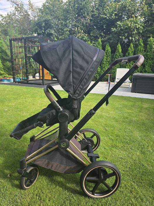 Cybex e-Priam Black Rosegold gondola + spacerówka