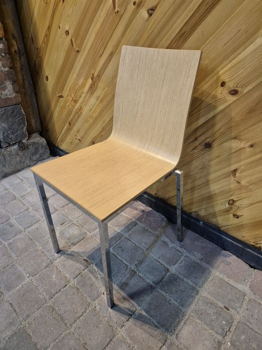 62x KRZESŁO NOWOCZESNE KONFERENCYJNE chrom + gięte drewno sztaplowane