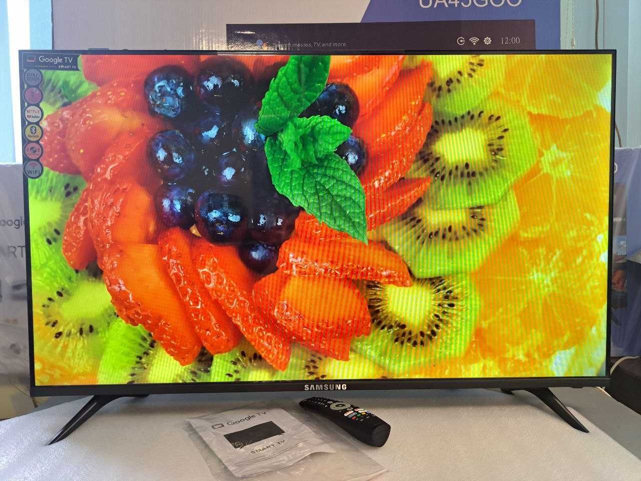 Новий Безрамочний Смарт телевізор Самсунг 45' GoogleTV+голосовий пульт