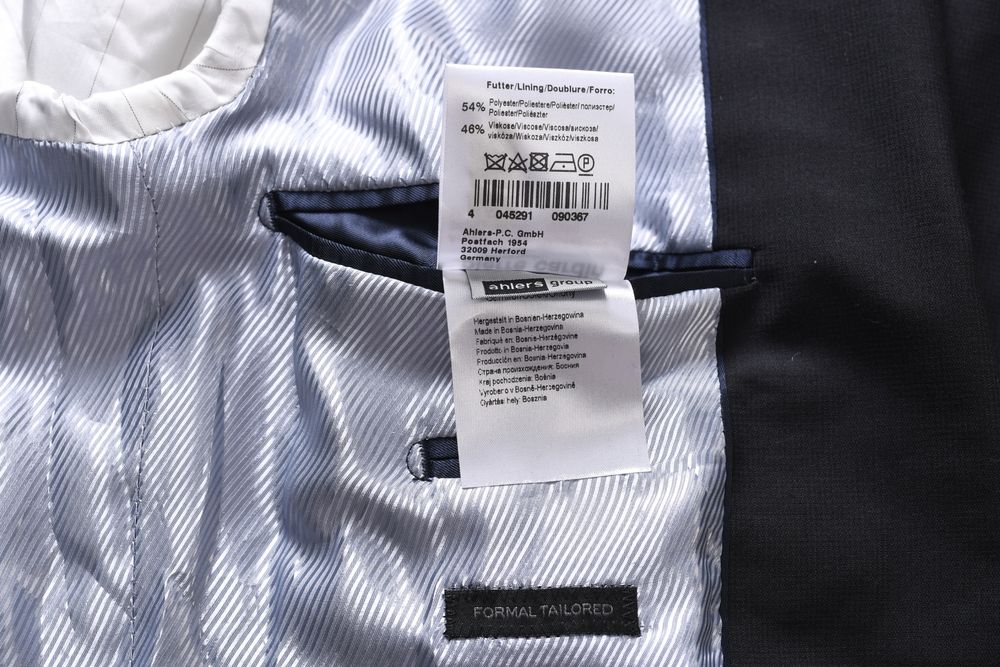 PIERRE CARDIN elegancka czarna marynarka męska wełna strecz r. 48